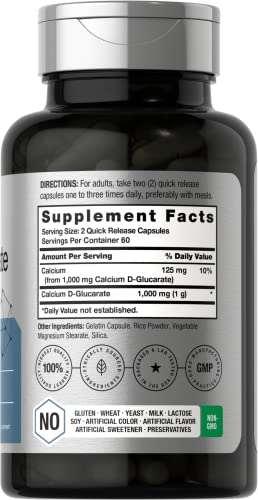 Foto 3 pulgar | Suplemento Horbäach D-glucarato De Calcio 1000 Mg 120 Cápsulas - Venta Internacional.