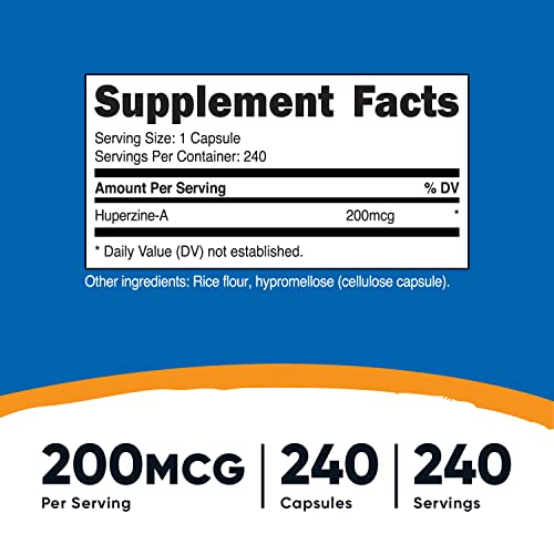 Foto 3 pulgar | Suplemento Nutricost Huperzine A 200 Mcg 240 Cápsulas - Venta Internacional.