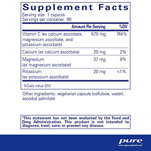 Foto 3 pulgar | Suplement Pure Encapsulations, Ácido Ascórbico Tamponado, 90 Cápsulas - Venta Internacional.