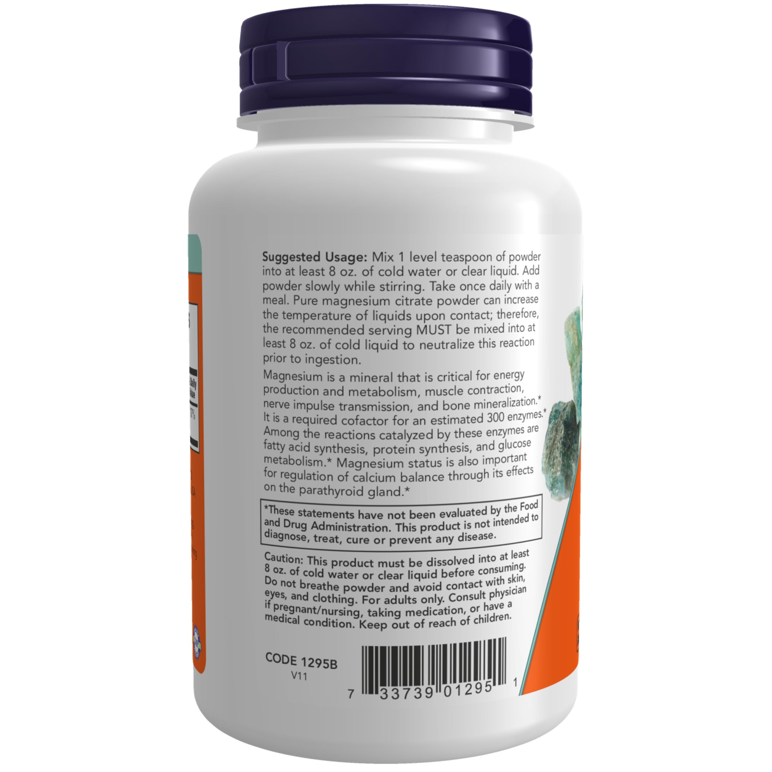 Foto 4 pulgar | Supplement Now Citrato De Magnesio En Polvo Puro, 240 Ml - Venta Internacional.