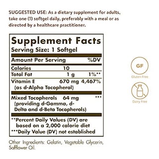 Foto 2 | Suplemento Solgar De Vitamina E 670 Mg (1000 Ui), 100 Cápsulas Blandas - Venta Internacional.