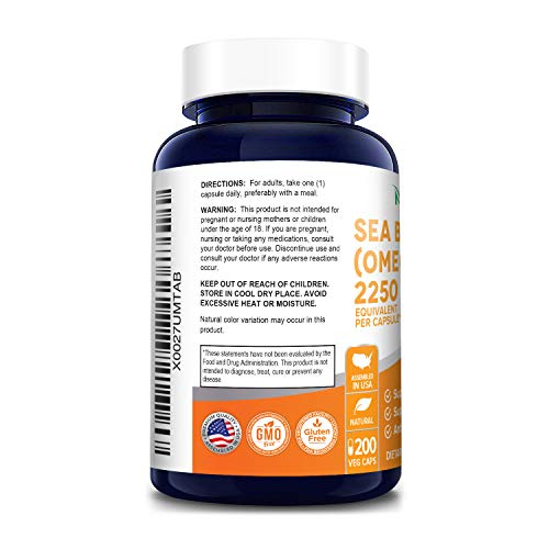 Foto 4 pulgar | Suplemento Nusapure De Espino Amarillo Omega 7 2250 Mg 200 Cápsulas - Venta Internacional.