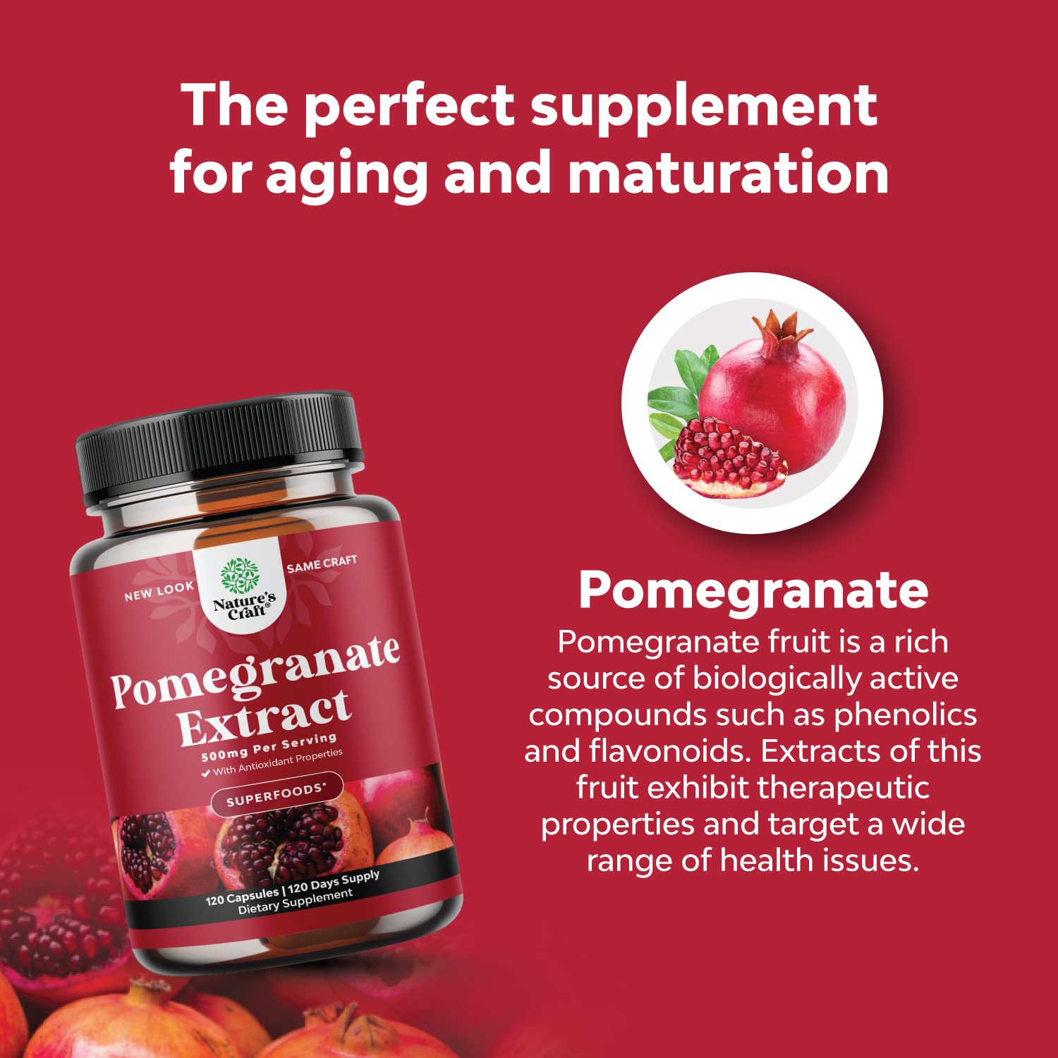 Foto 4 | Suplemento Antioxidante Avanzado De Natures Craft: Granada - Venta Internacional.