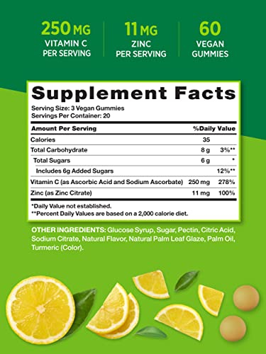 Foto 2 pulgar | Complementa Las Gomitas De Vitamina C De Nature's Truth Con Zinc, 60 Unidades - Venta Internacional.