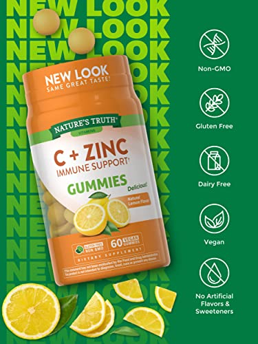 Foto 5 pulgar | Complementa Las Gomitas De Vitamina C De Nature's Truth Con Zinc, 60 Unidades - Venta Internacional.