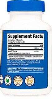 Foto 4 | Suplemento Nutricost Alpha Gpc 300 Mg 60 Cápsulas Glu Sin Ogm - Venta Internacional.