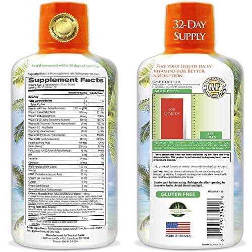 Foto 4 pulgar | Multivitamínico Líquido Tropical Oasis Mega Premium 32 Porciones - Venta Internacional.