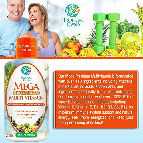 Foto 5 pulgar | Multivitamínico Líquido Tropical Oasis Mega Premium 32 Porciones - Venta Internacional.