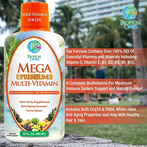 Foto 5 | Multivitamínico Líquido Tropical Oasis Mega Premium 32 Porciones - Venta Internacional.