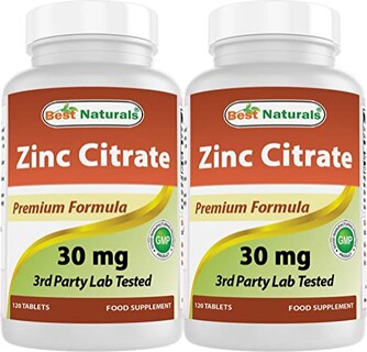 Foto 1 | Suplementos Best Naturals Zinc 30 Mg De Citrato De Zinc 120 Comprimidos - Venta Internacional.