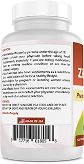 Foto 3 | Suplementos Best Naturals Zinc 30 Mg De Citrato De Zinc 120 Comprimidos - Venta Internacional.