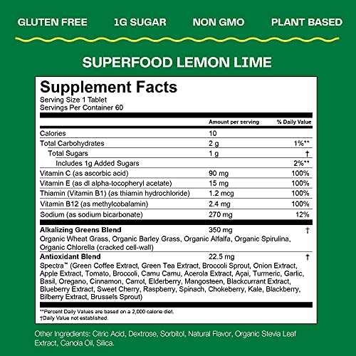 Foto 5 pulgar | Suplemento Amazing Grass Fizzy Green Tablets 60 Tabletas - Venta Internacional.