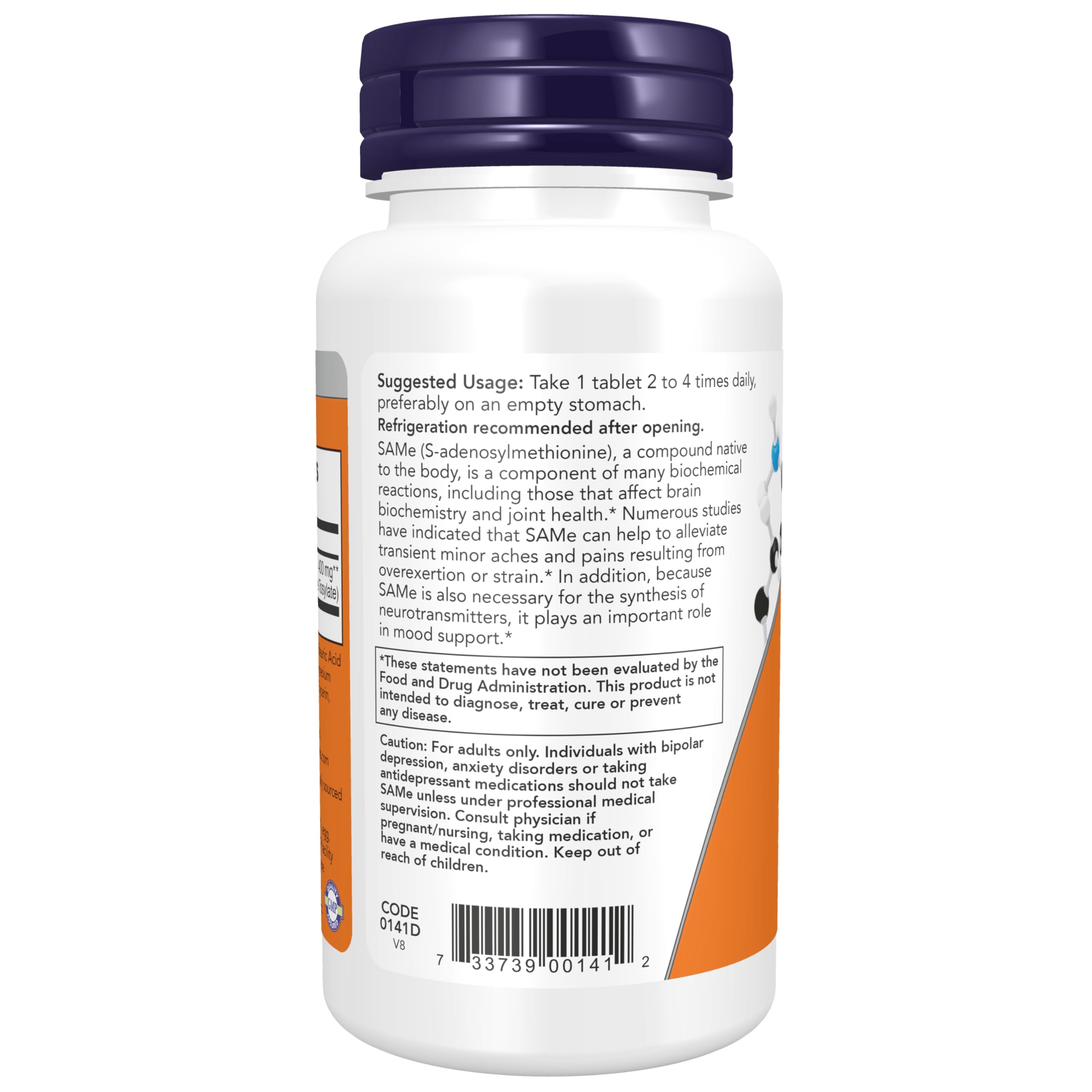 Foto 4 pulgar | Suplemento Now Same (s-adenosil-l-metionina) 400 Mg 60 Tabletas - Venta Internacional.