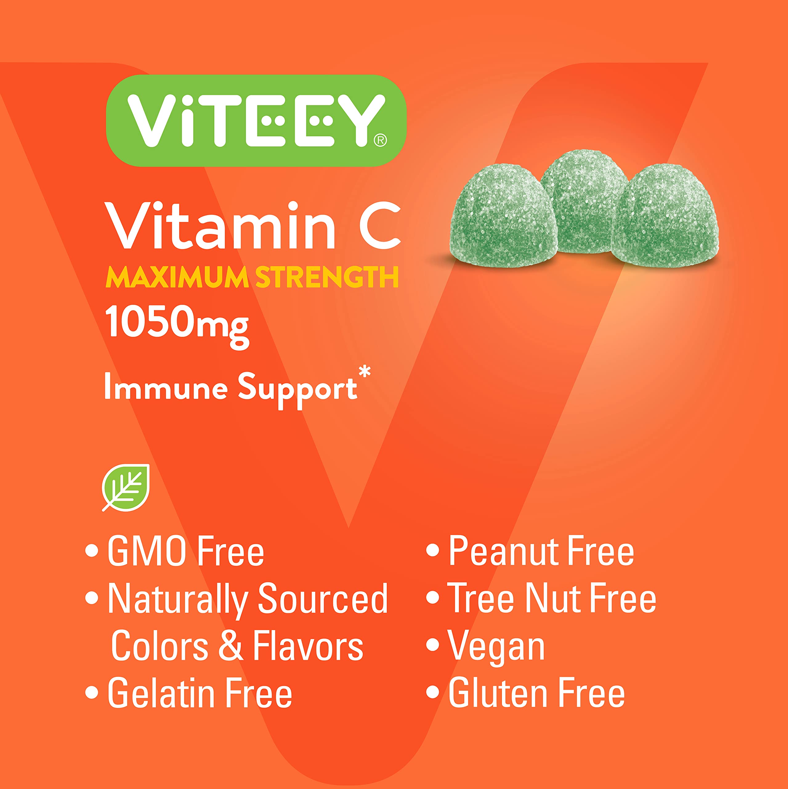 Foto 6 pulgar | Gomitas Viteey Con Vitamina C 1050 Mg De Concentración Máxima 180 Unidades - Venta Internacional.
