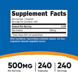 Foto 2 | Suplemento Nutricost Inositol 500 Mg 240 Cápsulas Vegetarianas - Venta Internacional.