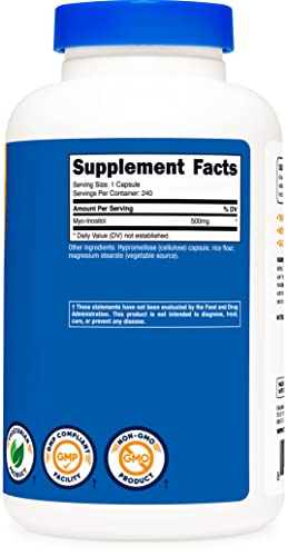Foto 5 pulgar | Suplemento Nutricost Inositol 500 Mg 240 Cápsulas Vegetarianas - Venta Internacional.