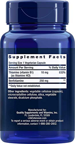 Foto 3 pulgar | Suplemento Life Extension Mega Benfotiamina 250 Mg X180 - Venta Internacional.