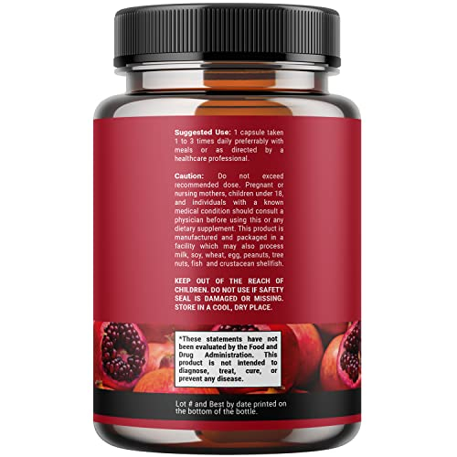 Foto 3 pulgar | Suplemento De Extracto De Granada En Cápsulas Antioxidantes De 500 Mg - Venta Internacional.