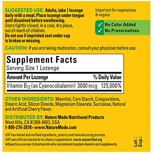 Foto 7 pulgar | Suplemento De Vitamina B12 Sublingual Nature Made, 3000 Mcg, 40 Onzas - Venta Internacional.