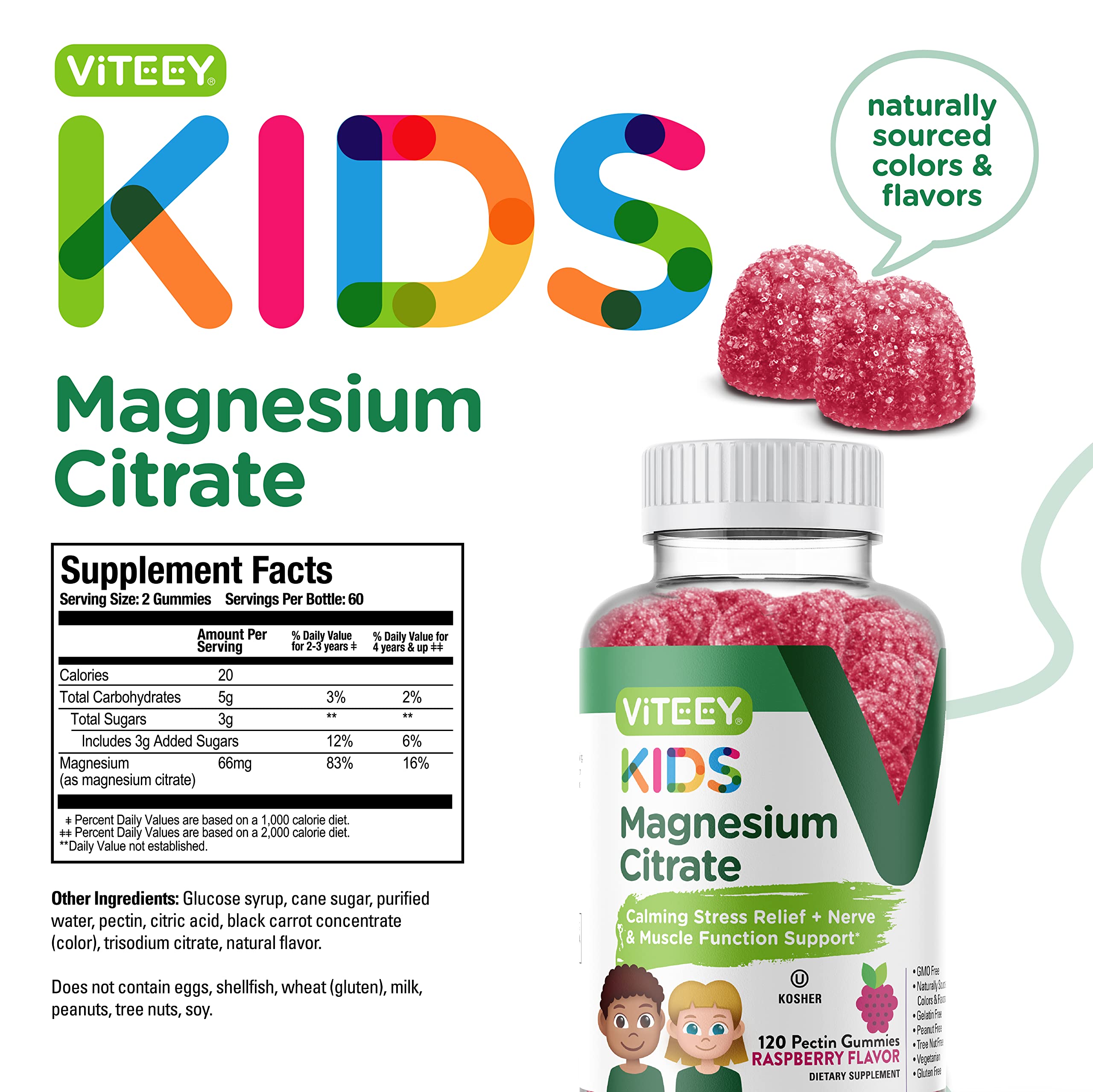 Foto 5 pulgar | [gomitas] Gomitas De Citrato De Magnesio Viteey Para Niños X120 - Venta Internacional.