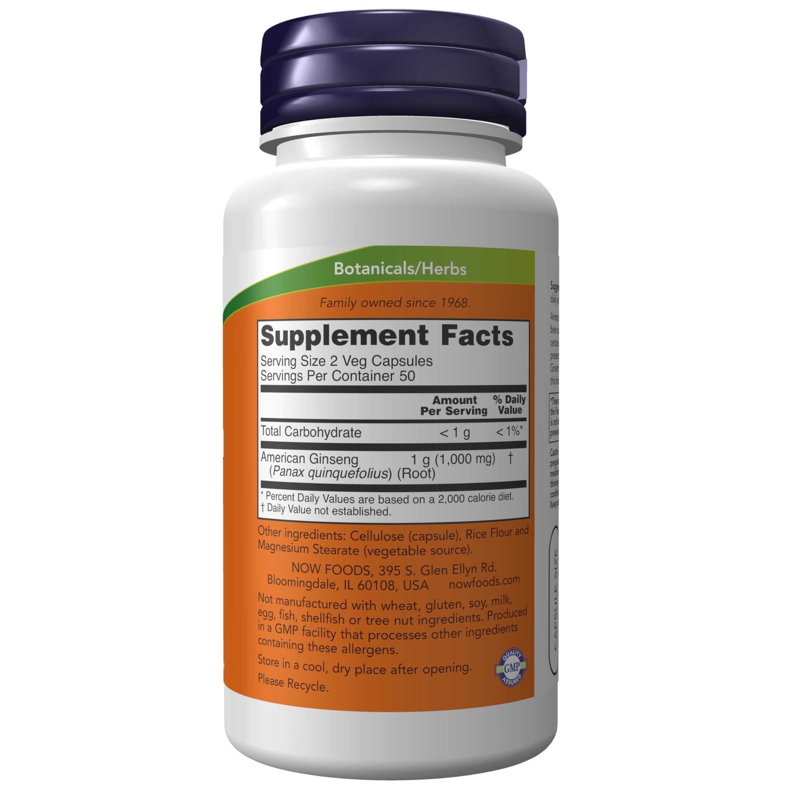 Foto 3 pulgar | Supplement Now American Ginseng 500 Mg 100 Cápsulas Vegetarianas - Venta Internacional.