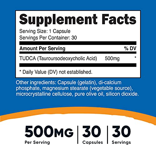 Foto 3 pulgar | Suplemento Nutricost Tudca 500 Mg 30 Cápsulas Tauroursodesoxico - Venta Internacional.