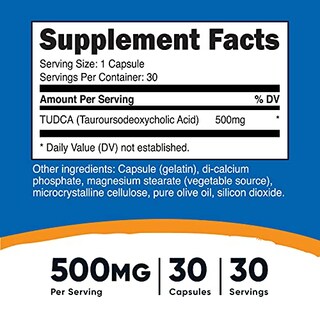 Foto 2 | Suplemento Nutricost Tudca 500 Mg 30 Cápsulas Tauroursodesoxico - Venta Internacional.