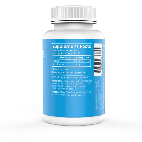 Foto 2 | Suplemento Bodybio Gut Health Butirato + Sodio 60 Cápsulas - Venta Internacional.