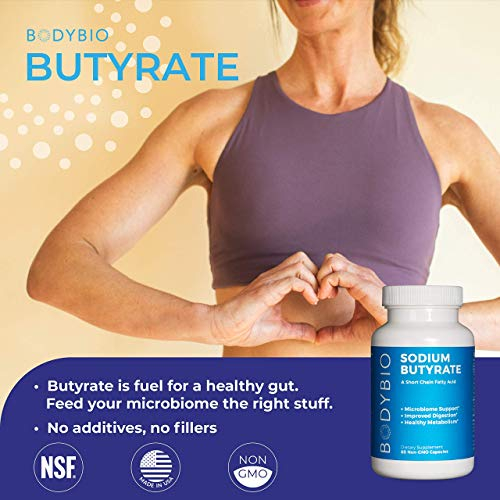 Foto 6 pulgar | Suplemento Bodybio Gut Health Butirato + Sodio 60 Cápsulas - Venta Internacional.