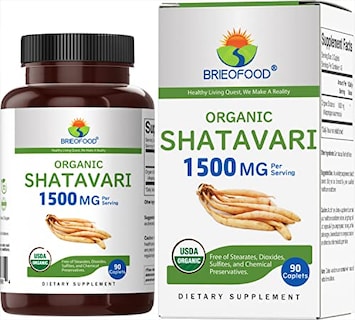 Foto 1 | Suplemento Brieofood Shatavari Organic 1500 Mg 90 Comprimidos - Venta Internacional.