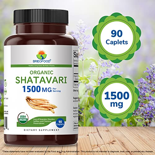 Foto 4 pulgar | Suplemento Brieofood Shatavari Organic 1500 Mg 90 Comprimidos - Venta Internacional.