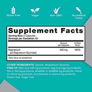 Foto 4 | Suplemento: Cápsulas De Magnesio Qunol (420 Mg) Para La Salud Ósea (12) - Venta Internacional.