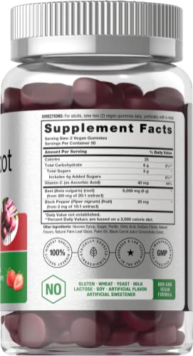 Foto 3 pulgar | Suplemento Horbäach Gomitas De Raíz De Remolacha, 6000 Mg, 100% Veganas - Venta Internacional.