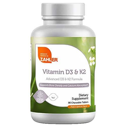 Foto 2 pulgar | Suplemento Zahler De Vitamina D3 Y K2 Masticable, 5000 Ui, 90 Comprimidos - Venta Internacional.