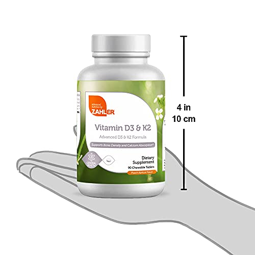 Foto 5 pulgar | Suplemento Zahler De Vitamina D3 Y K2 Masticable, 5000 Ui, 90 Comprimidos - Venta Internacional.