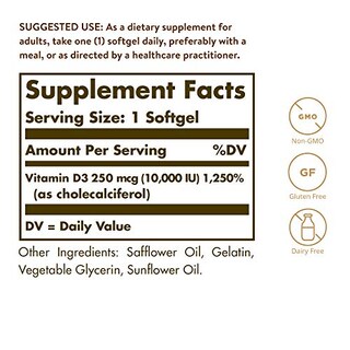 Foto 2 | Suplemento Solgar De Vitamina D3, Colecalciferol, 250 Mcg, 10000 Ui - Venta Internacional.