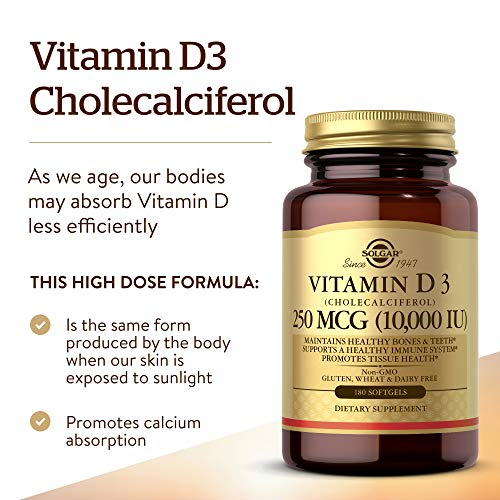 Foto 4 pulgar | Suplemento Solgar De Vitamina D3, Colecalciferol, 250 Mcg, 10000 Ui - Venta Internacional.