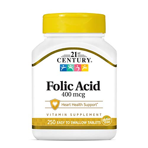 Suplemento De Ácido Fólico Del Siglo Xxi, Tabletas De 400 Mcg, 250 Unidades - Venta Internacional.