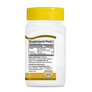 Foto 5 | Suplemento De Ácido Fólico Del Siglo Xxi, Tabletas De 400 Mcg, 250 Unidades - Venta Internacional.