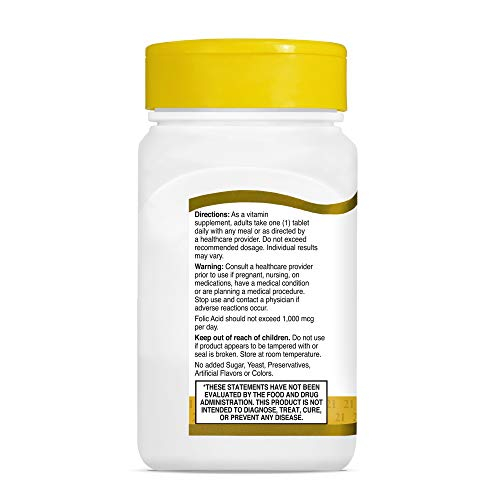 Foto 8 pulgar | Suplemento De Ácido Fólico Del Siglo Xxi, Tabletas De 400 Mcg, 250 Unidades - Venta Internacional.