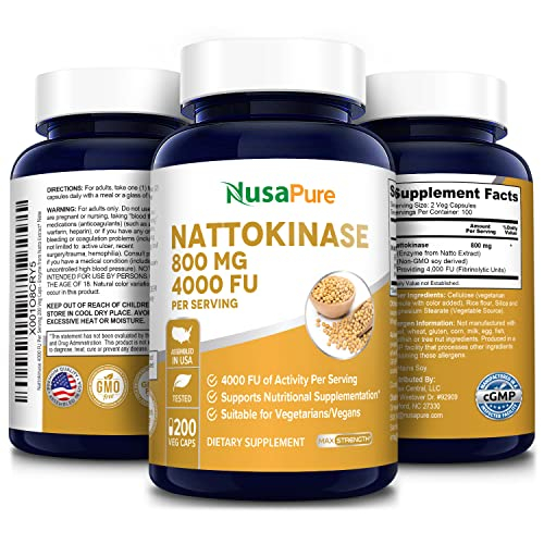 Foto 5 pulgar | Suplemento Nusapure Nattokinase 4000 Fu 200 Cápsulas Vegetarianas - Venta Internacional.