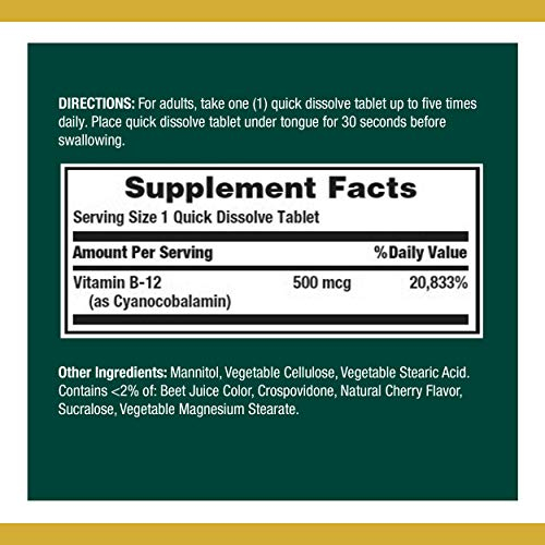 Foto 3 pulgar | Suplemento Nature's Bounty De Vitamina B12, 500 Mcg, Tabletas De 100 Unidades - Venta Internacional.