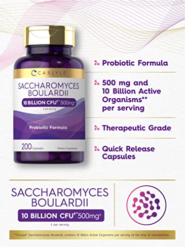 Foto 3 | Suplemento Probiótico Carlyle Saccharomyces Boulardii 200 Cápsulas - Venta Internacional.