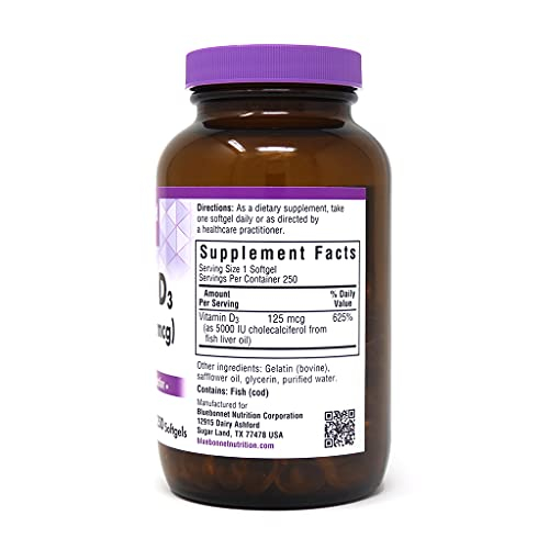 Foto 8 pulgar | Suplemento Bluebonnet Nutrition De Vitamina D3, 5000 Ui, 250 G - Venta Internacional.