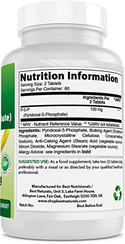 Foto 3 pulgar | Suplemento Best Naturals De Vitamina B6 P5p 100 Mg 120 Comprimidos - Venta Internacional
