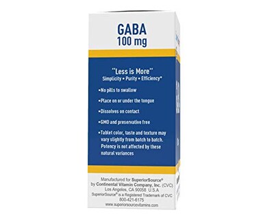 Foto 7 | Suplemento: Gaba 100 Mg De Gaba, 100 Mg, Tabletas Sublinguales De Superior Source - Venta Internacional.