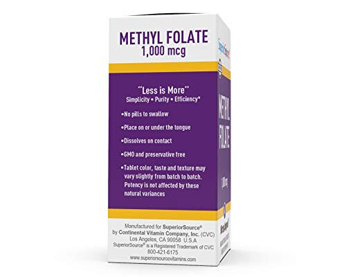 Foto 4 pulgar | Suplemento De Metilfolato 5-mthf De Fuente Superior, 1000 Mcg, 60 Ta - Venta Internacional.