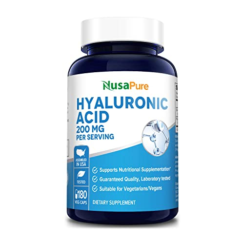 Suplemento De Ácido Hialurónico Nusapure 200 Mg 180 Cápsulas Vegetarianas - Venta Internacional.