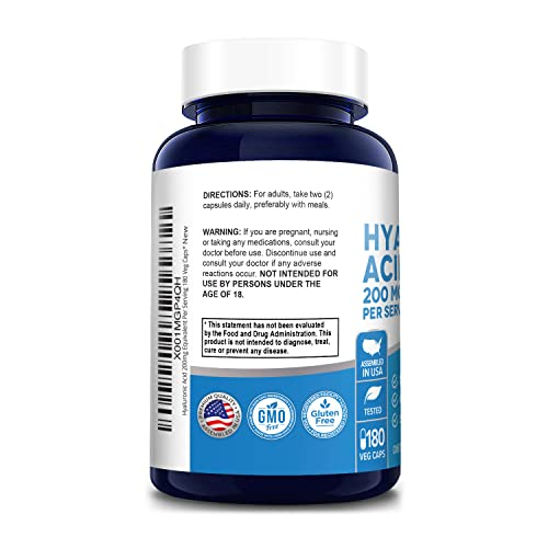 Foto 4 pulgar | Suplemento De Ácido Hialurónico Nusapure 200 Mg 180 Cápsulas Vegetarianas - Venta Internacional.