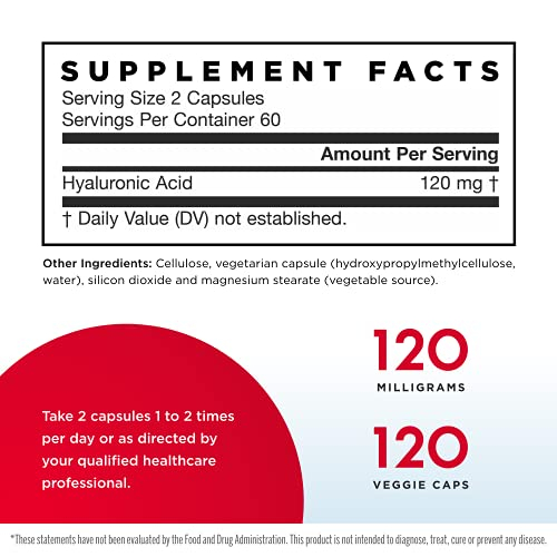 Foto 3 pulgar | Suplemento De Ácido Hialurónico De Jarrow Formulas 60 Mg 120 Cápsulas - Venta Internacional.